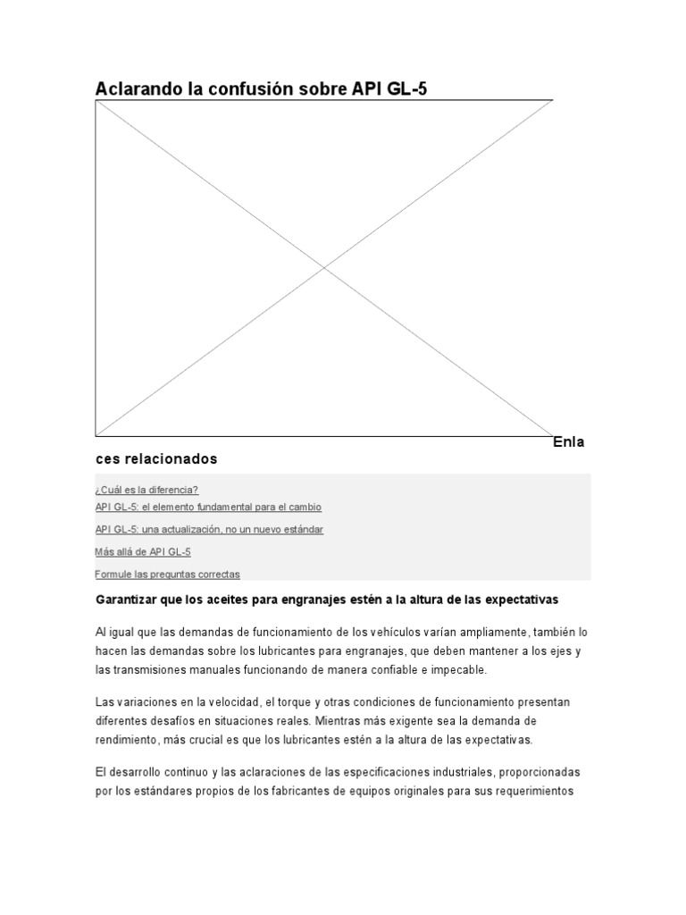 Aclarando La Confusión Sobre API GL | PDF | Engranaje | Lubricante