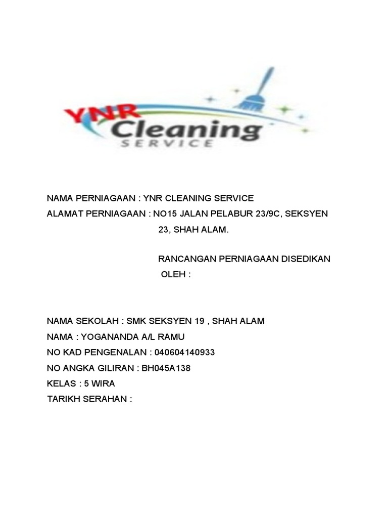 Ynr Cleaning Service Pdf