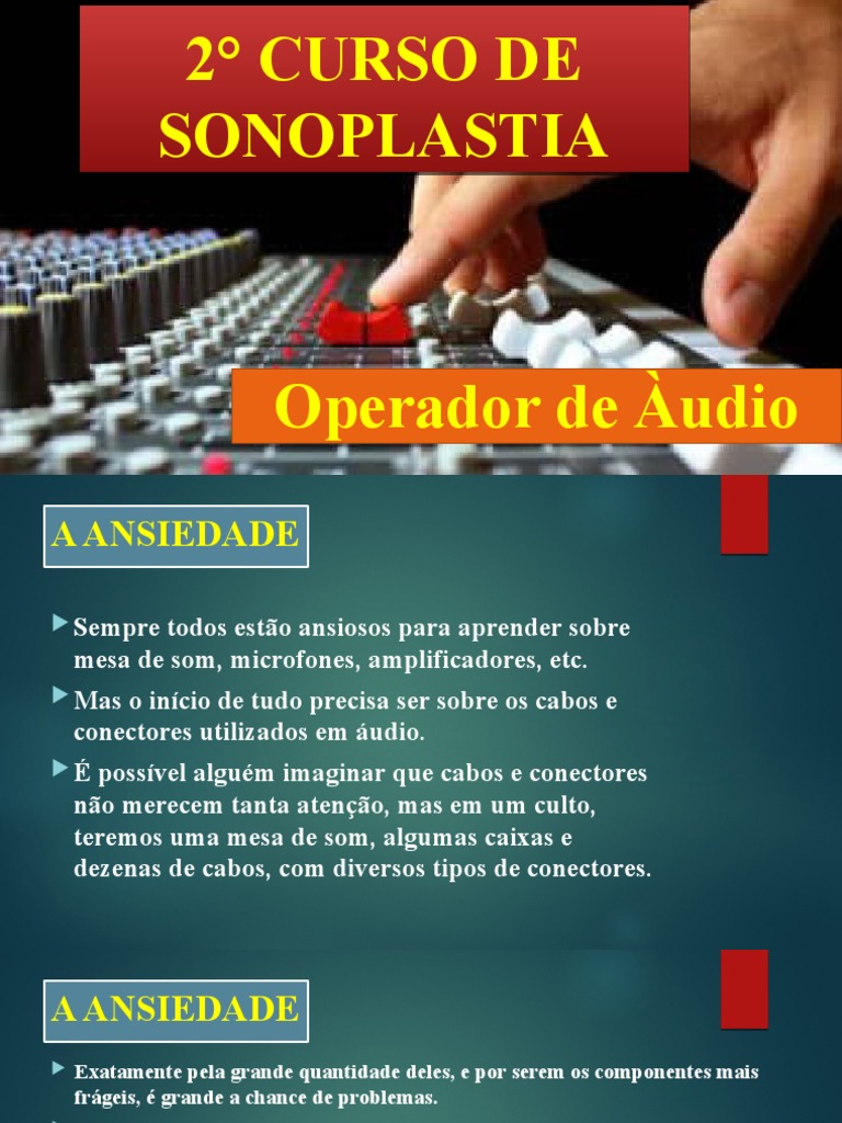 2â° Curso de Sonoplastia | PDF | Som | Equalização (áudio)