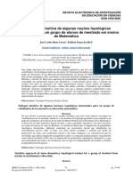 Abordagem Intuitiva de Algunas Noções Topológicas Elementares para Um Grupo de Alunos de Mestrado em Ensino de Matemática