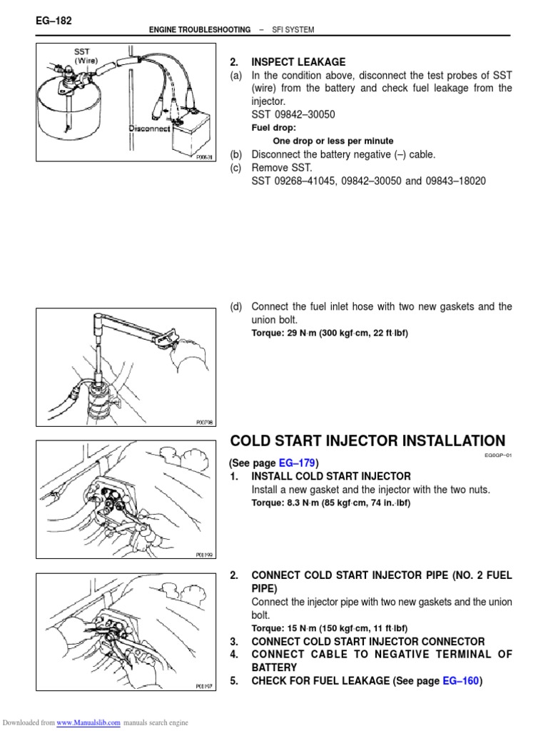 Inspection and Installation Procedures for an Engine's SFI System and