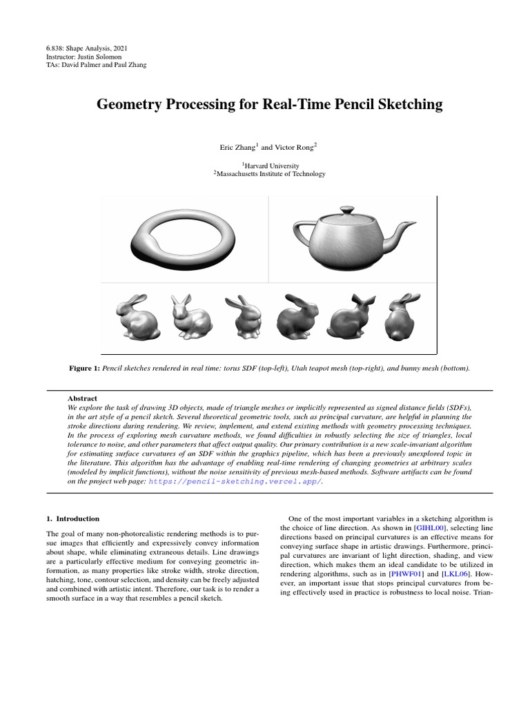 Pencil Sketching PDF Shader Rendering Graphics)