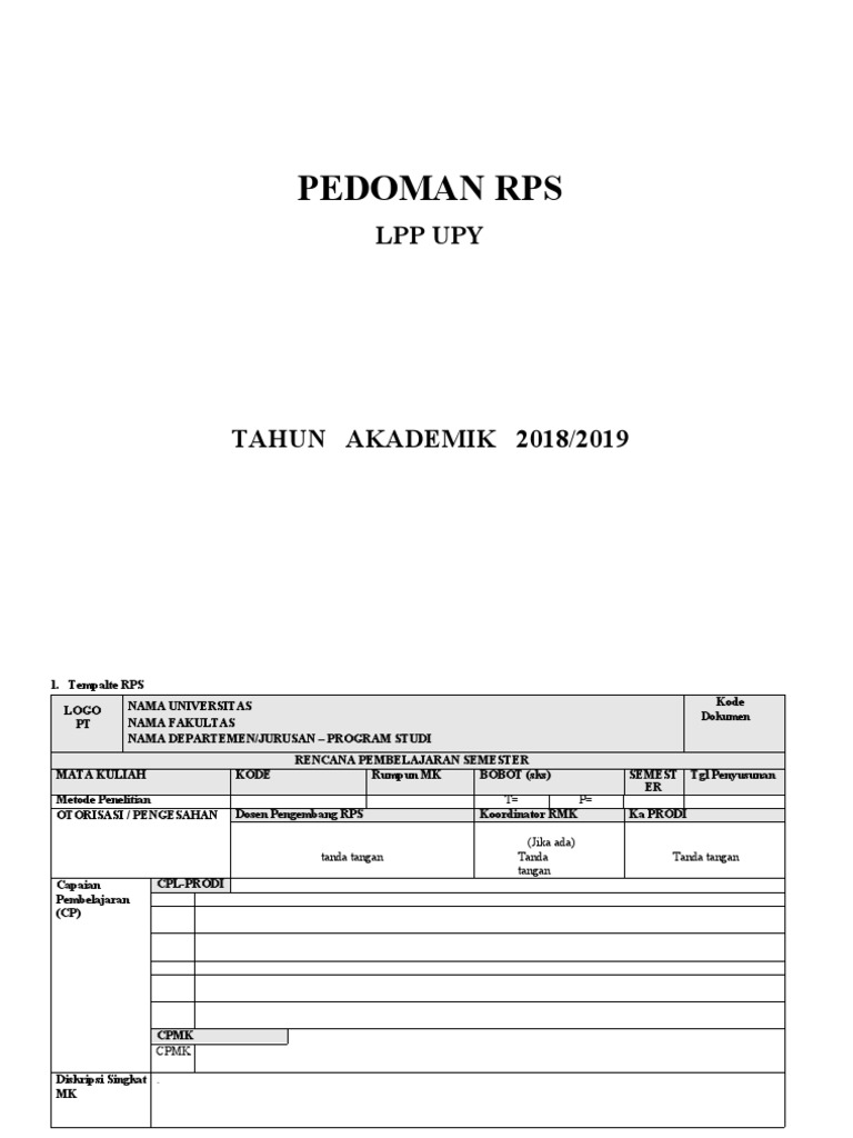 Contoh Rps 2019 | PDF