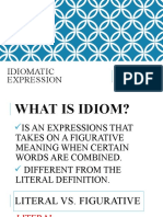 Idiomatic Expression: Grade 8