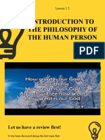 Introduction To The Philosophy of The Human Person: Lesson 1.2