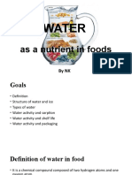 WATER As A Nutrient in Foods