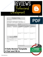 School Professional Development: Data Review Template Print and Fill-In