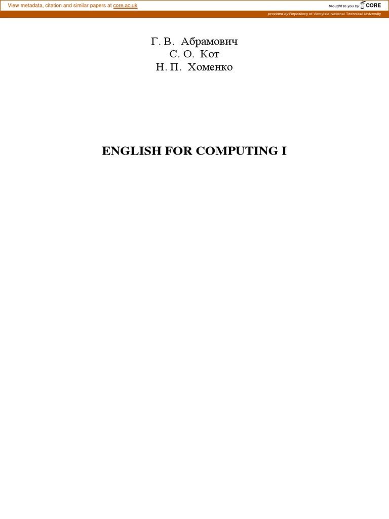 English For Computers Pdf
