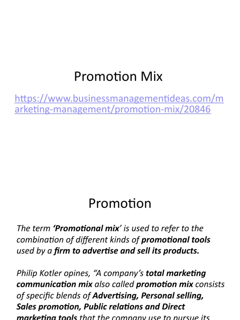 Understanding the Promotion Mix Elements | PDF | Sales | Marketing