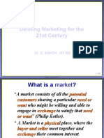 Defining Marketing For The 21st Century: Dr. D. Ashok, Vit Bs