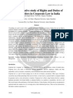 A Comparative Study of Rights and Duties of Shareholders in Corporate Law in India Ijariie13813