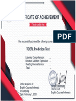 Sertifikat Tes Toefl Prediction