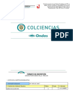 Formato de Inscripcion Grupos Ondas 2019