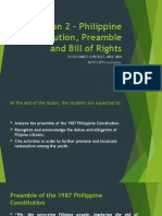 Lesson 2 Philippine Constitution Preamble and Bill of Rights