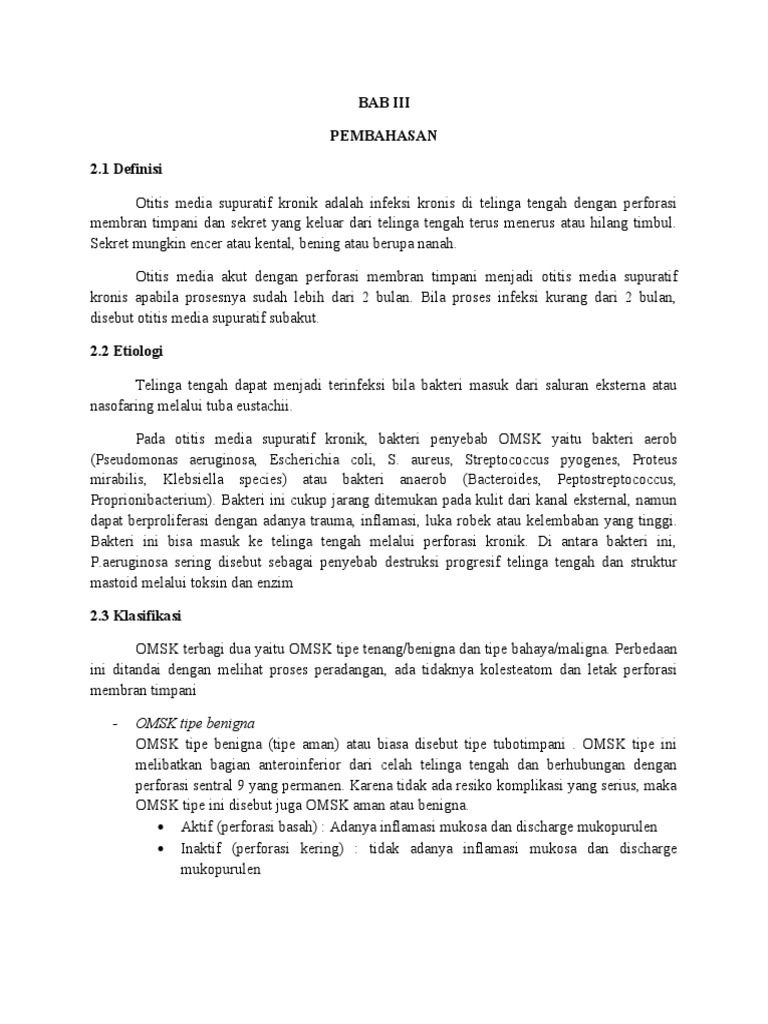 BAB III Otitis | PDF | Kesehatan Holistik | Sains & Matematika