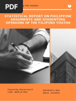 Statistical Report On Philippine Arguments and Dissenting Opinions of The Filipino Youths