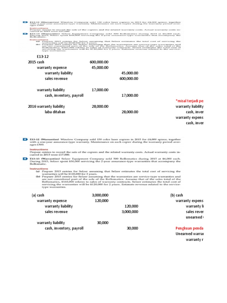 13 Warranties PDF Financial Accounting Expense