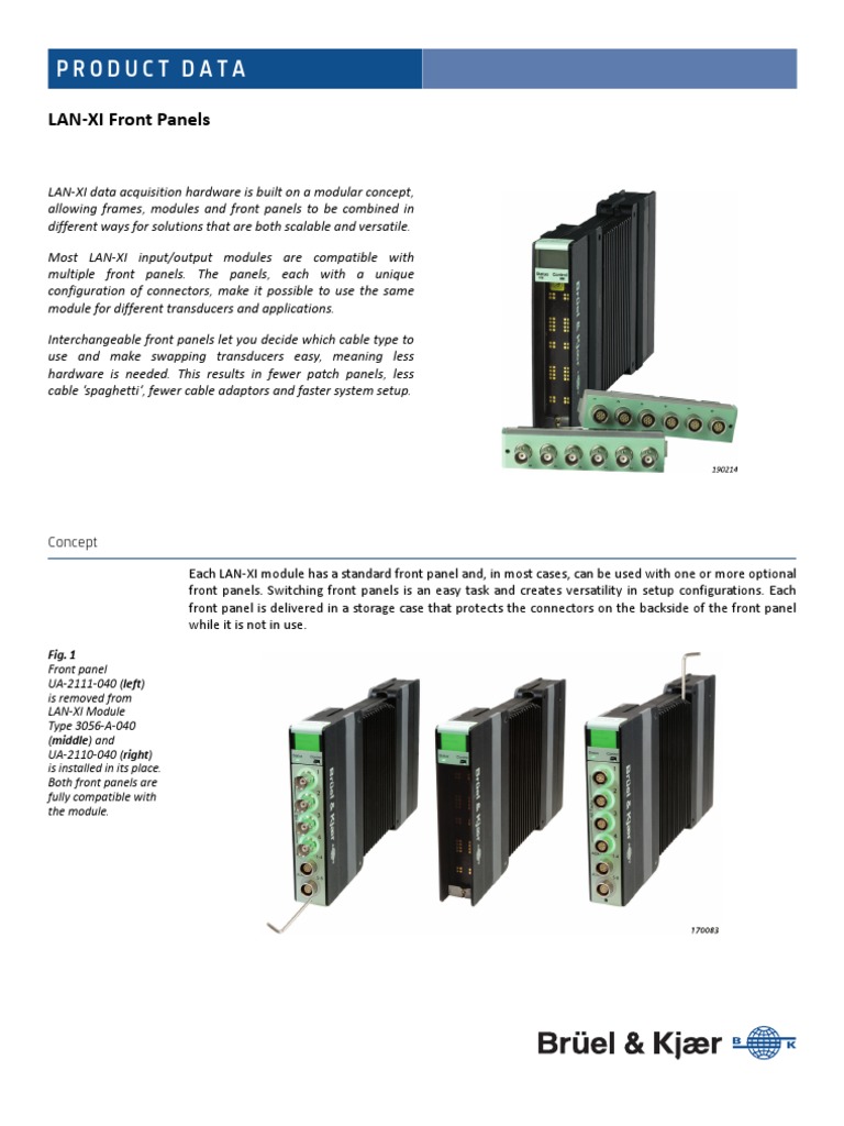 Bruel & Kjaer LANXI Front Panels PDF Microphone Power Supply