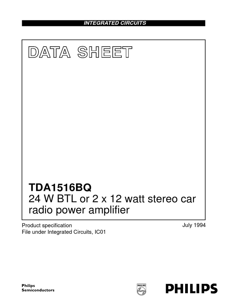 TDA1516BQ | PDF | Amplifier | Soldering