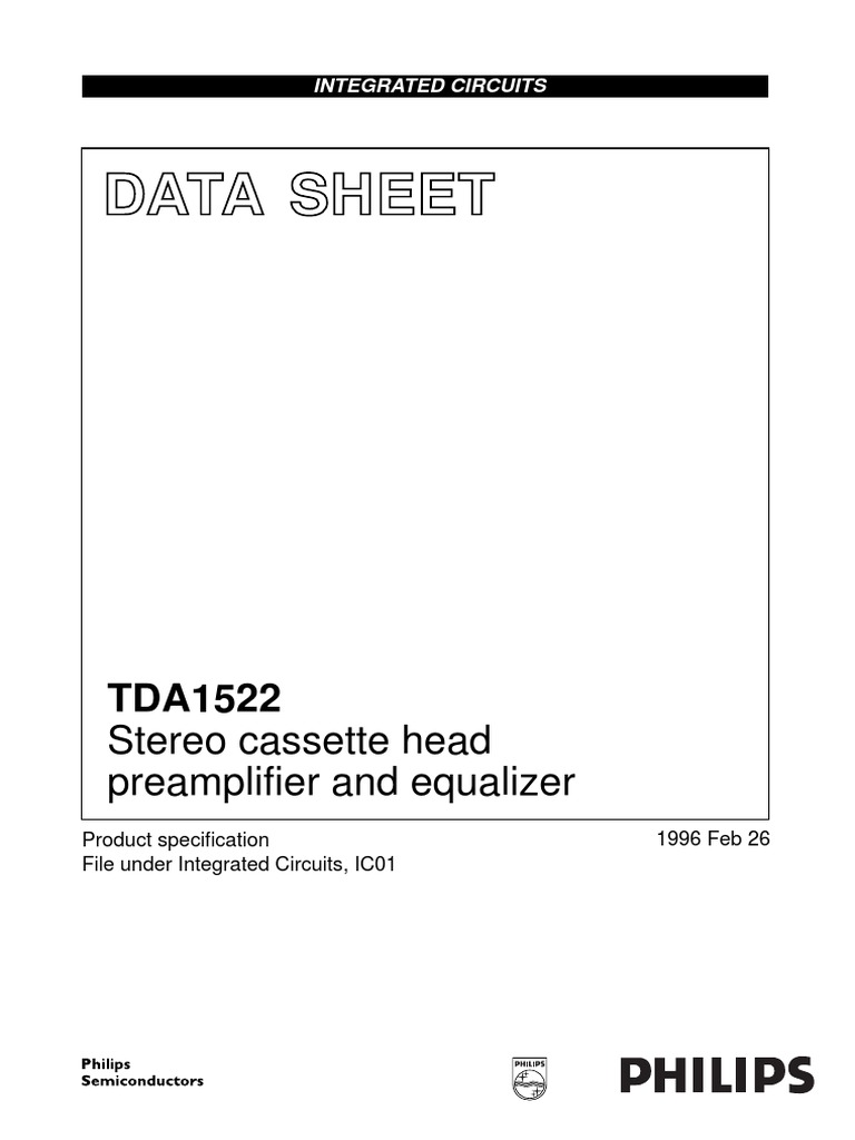Data Sheet Stereo Cassette Head Preamplifier and Equalizer PDF