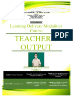 Learning Delivery Modalities Course: Teacher'S Output