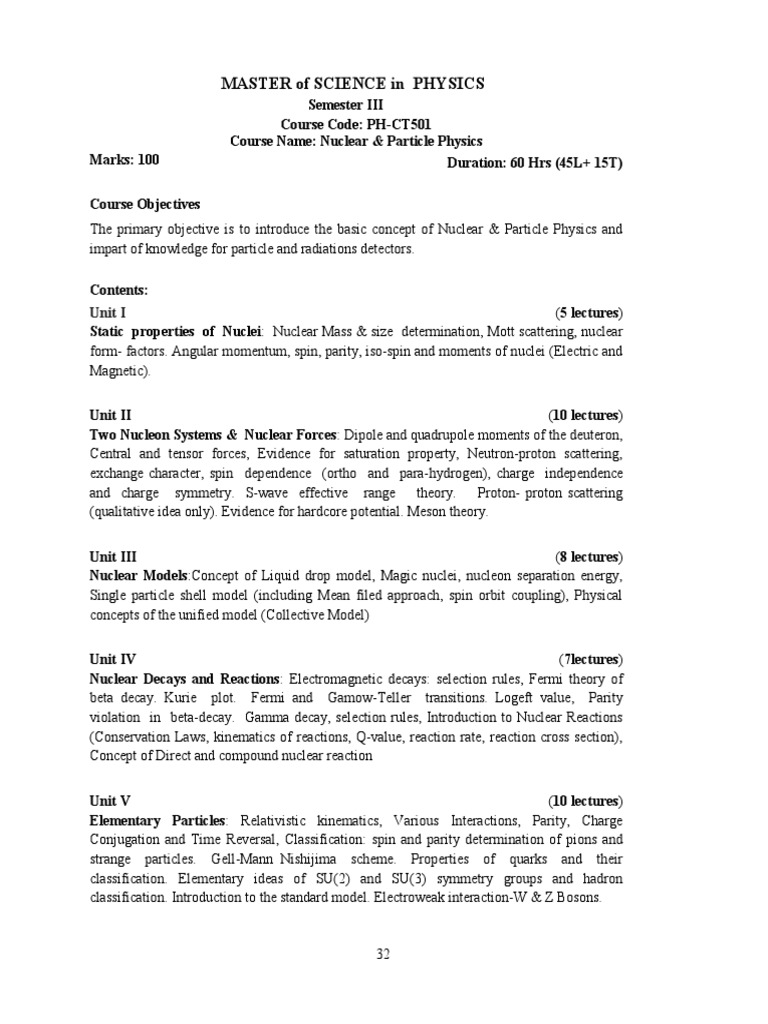 Du MSC SEM 3 Syllabus | PDF | General Relativity | Field (Physics)