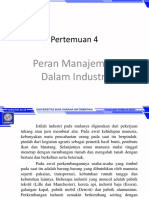 Pertemuan 4: Peran Manajemen Dalam Industri