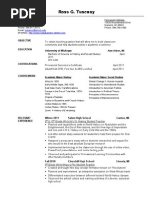Teacher Resume
