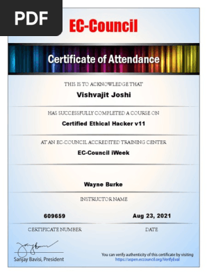 Certificate of Attendance