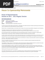 House Co-Sponsorship Memoranda - PA House of Representatives