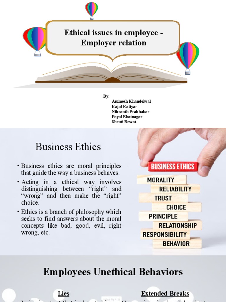 Ethical Issues in Employer-Employee Relations | PDF | Employment ...