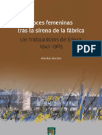 Voces Femeninas Tras La Sirena de La Fábrica Las Trabajadoras de Edesa, 1941-1985