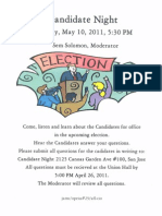 IBEW 332 Election Candidate Night Flyer