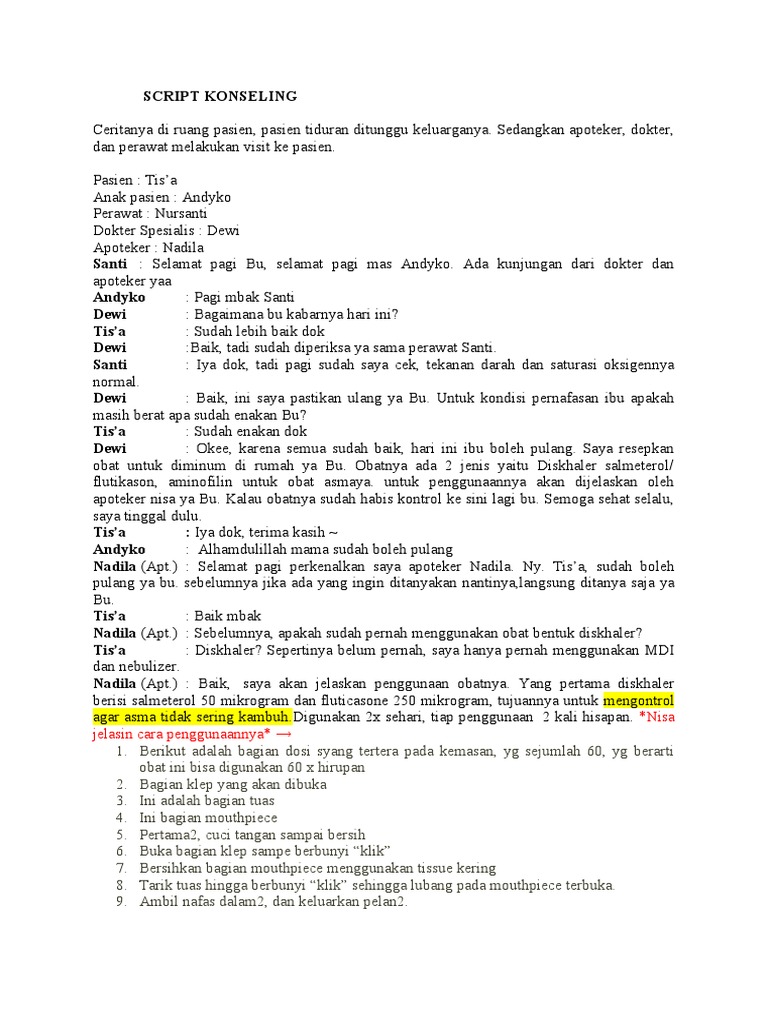 Script Konseling Kie | PDF