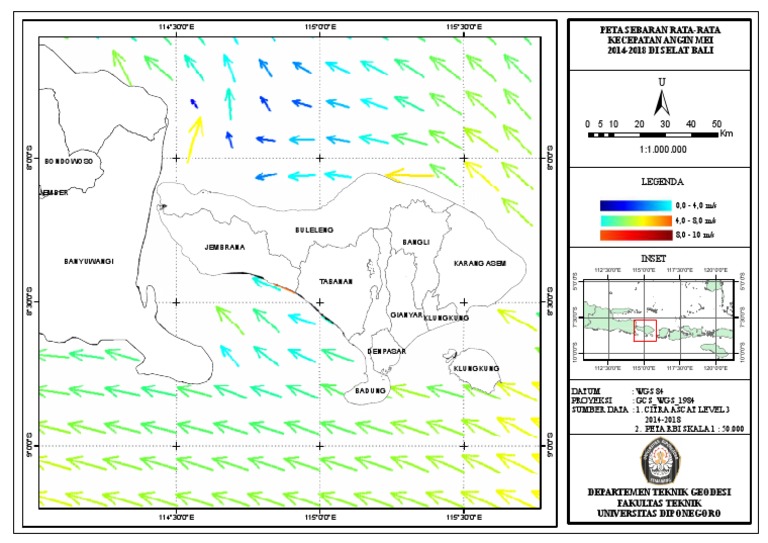 Bali Strait Wind Speed Map 2014-18 | PDF | Surveying | Geography