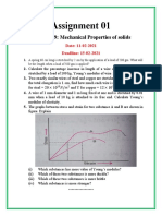 Assignment 01: Chapter 09: Mechanical Properties of Solids