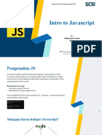 Intro To Javascript: Departemen Riset & Pengembangan SCSI