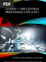 Lesson 7 The Central Processing Unit (CPU)