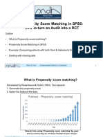 Propensity Score Matching in SPSS: How To Turn An Audit Into A RCT