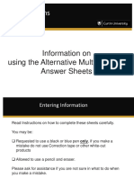 Examinations: Information On Using The Alternative Multi-Purpose Answer Sheets