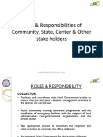 Roles & Responsibilities of Community, State, Center & Other Stake Holders
