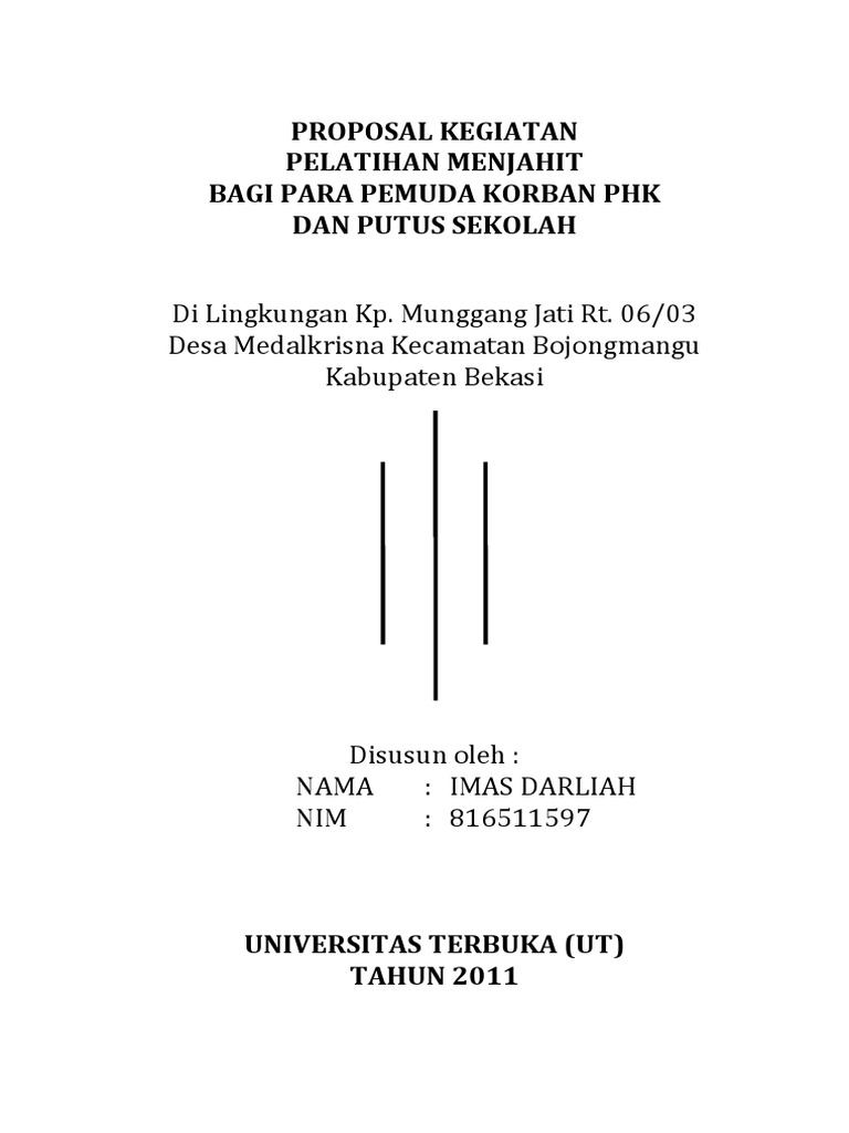 Proposal Kegiatan Pelatihan Menjahit