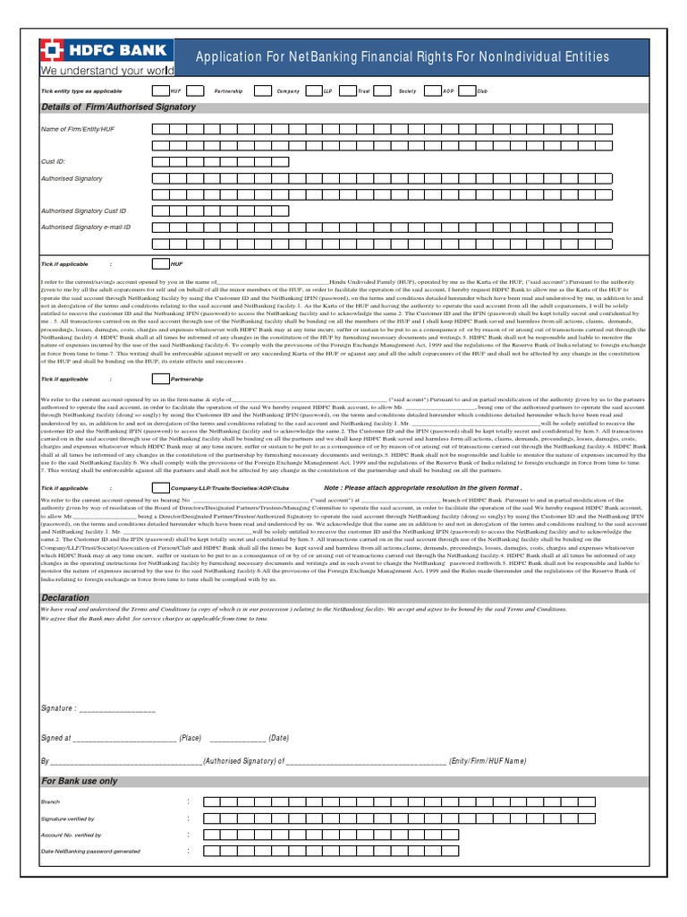 Combined NB Form | PDF | Banks & Banking | Online Banking