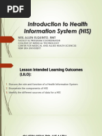 Lesson 5.1 Introduction To Health Information System HIS 1