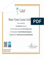 MasterTrainerCertificate RAHUL KUMAR 9431006550