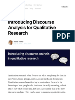 Introducing Discourse Analysis For Qualitative Research Lectura Agosto 31