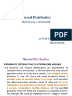 Normal Distribution: (For M.B.A. I Semester)