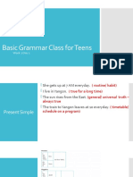 Basic Grammar Class For Teens: Week 2 Day 1