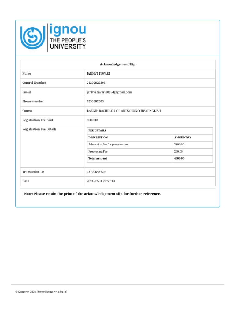 Indira Gandhi National Open University PDF