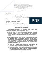 Notice of Appeal: National Labor Relations Commission